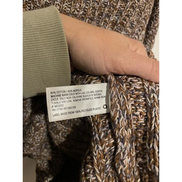 Universal Thread Brown Cropped Knit Sweater Crew Neck Woman's Medium - Picture 4 of 5